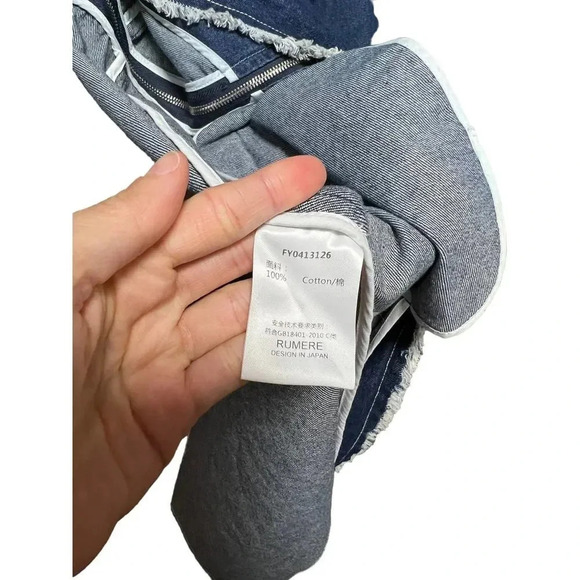 Rumere Paneled Frayed Denim Trench Coat - Picture 6 of 6